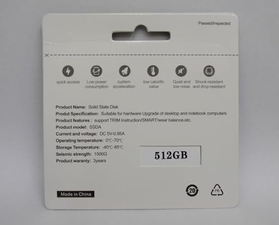 512 GB Solid State Drive 2.5 inch Internal, 20x Faster