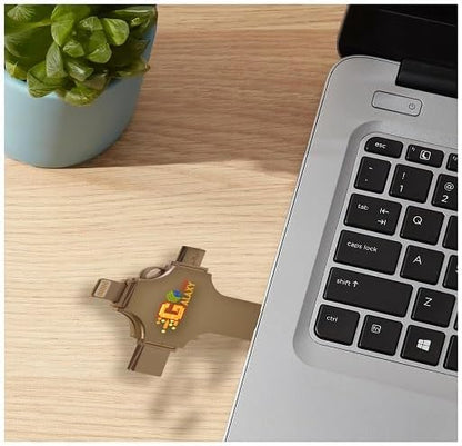 USB 3.0 Photo Stick iPhone, Samsung Phones Flash Drive, 4 in 1 Galaxy MH Plus(128 GB)